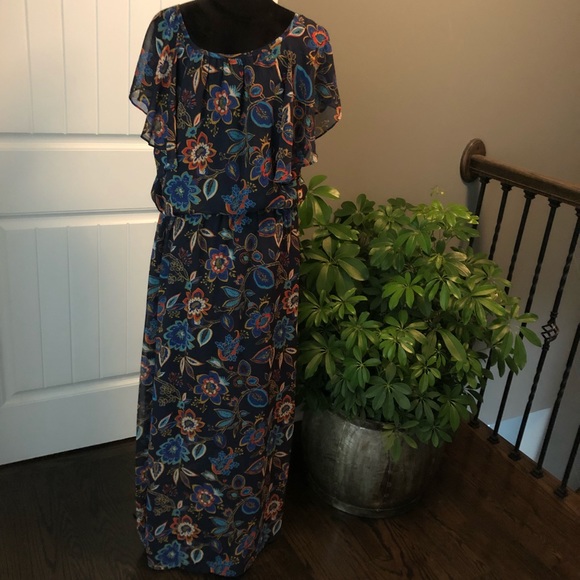 Blue Floral Boho Dress - Picture 3 of 6